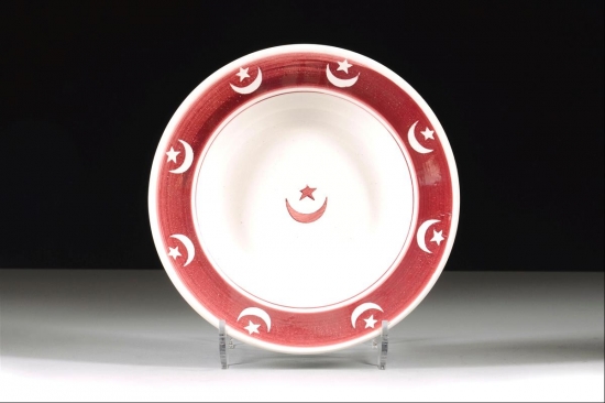 OSMANLI PAZARINA ÖZEL YAPIM AY YILDIZ DEKORLU SERAMİK TABAK