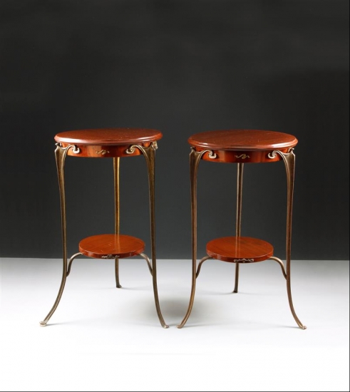 BRONZ AYAKLI ÇİFT SEHPA